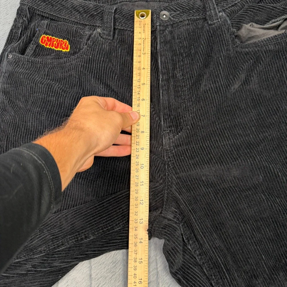 Empyre Corduroy Pants Mens 34 Black Relaxed Fit Baggy Skate Streetwear RN116442